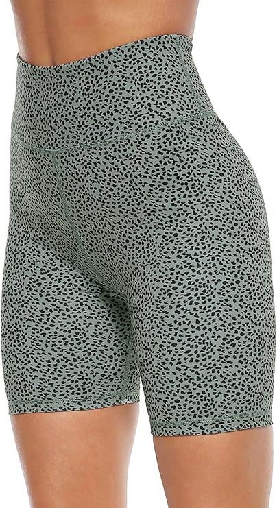 Persit Women's High Waist Print Workout Yoga Shorts with 2 Hidden Pockets, Non See-Through Tummy ... | Amazon (US)