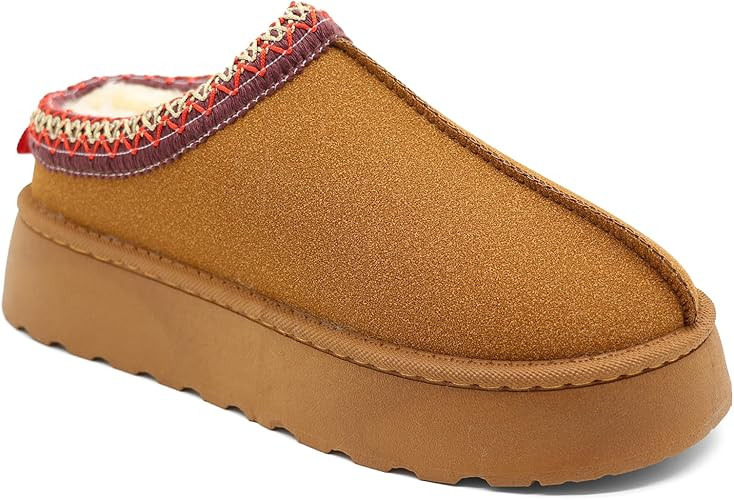 Adatos Platform Mini Boots Slippers Women's Winter Slippers Platform Snow Boots Faux Fur Lined Wa... | Amazon (US)