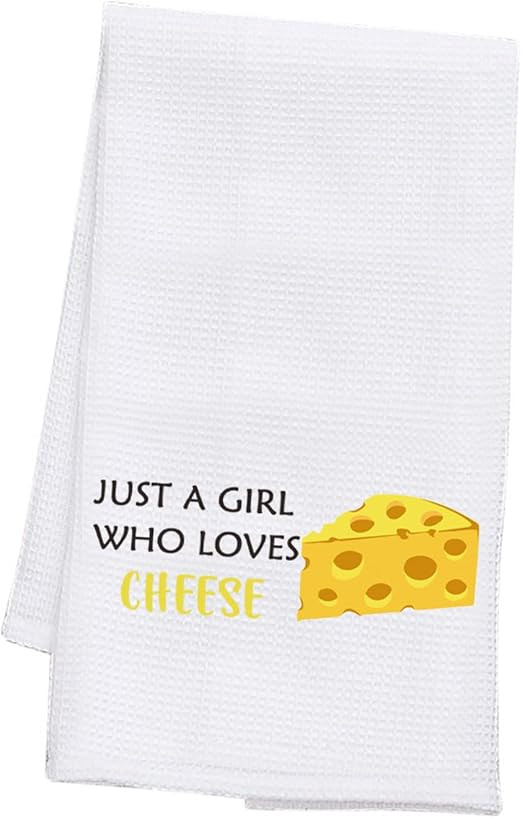 BDPWSS Funny Cheese Gift Just A Girl Who Loves Cheese Kitchen Towel for Cheeses Lover Gifts Chees... | Amazon (US)