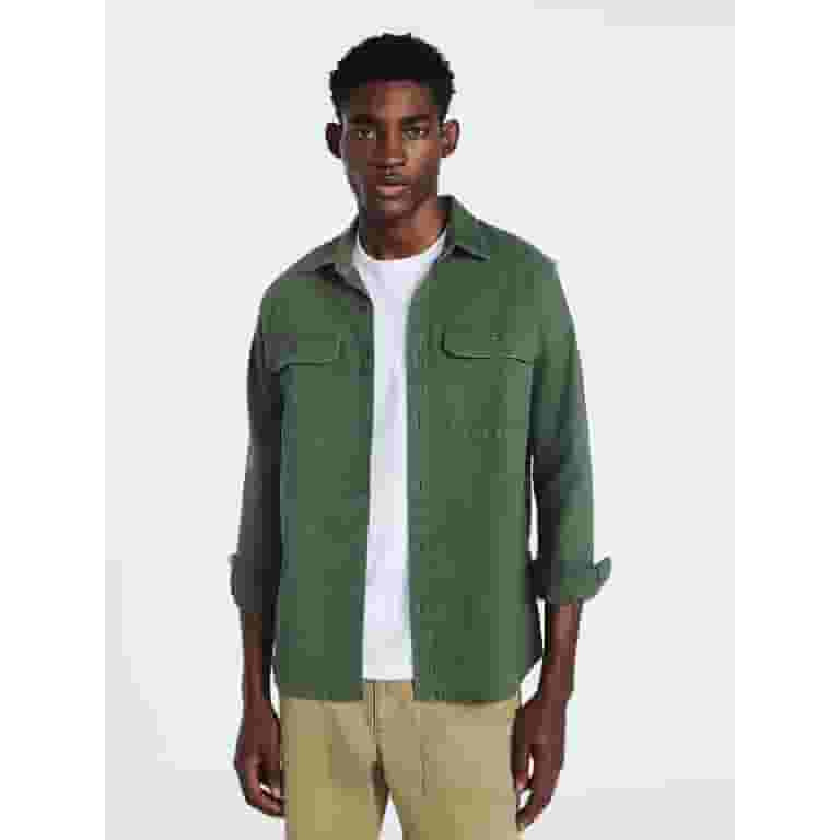 Free Assembly Men's Two Pocket Woven Shirt with Long Sleeves, Sizes S-3XL | Walmart (US)