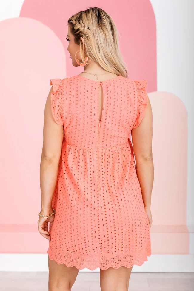You Found My Heart Coral V-Neck Lace Dress Romper FINAL SALE | Pink Lily