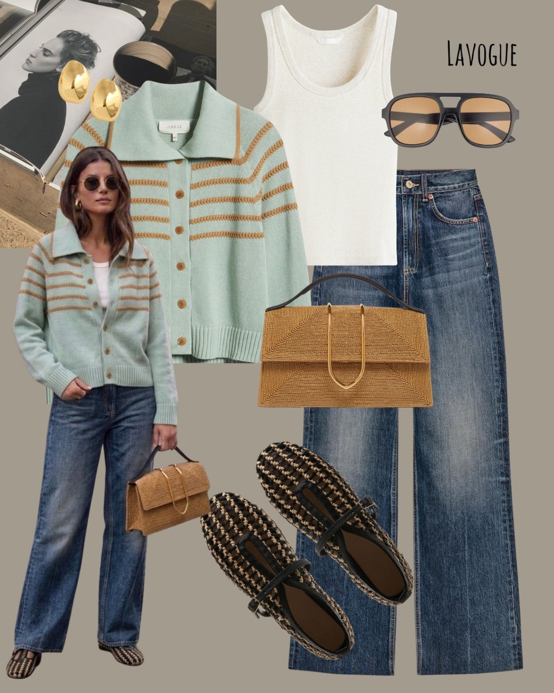 Soft spring textures, easy layers 🌿
Sage green crochet stripe cardigan over a basic tank and jeans for that relaxed, everyday feel. Finished with raffia ballet flats and a matching handbag for a natural, summery touch.
Shop below 👇🏼 

#LTKStyle #CasualChic #TexturedStyle #EffortlessOutfits