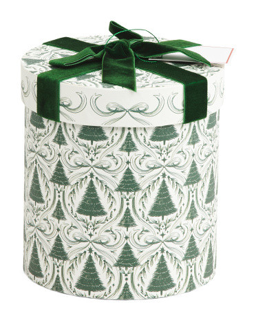 Set Of 2 Tall Round Decorative Boxes With Removable Lids | TJ Maxx