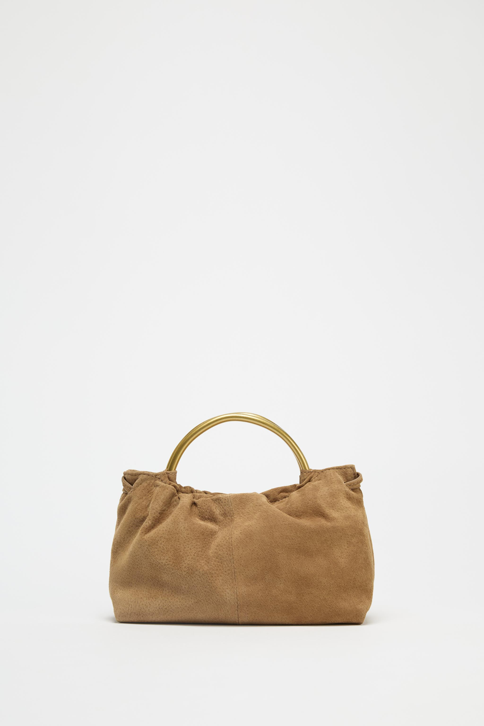 SPLIT SUEDE MINI BOWLING BAG WITH METAL HANDLE | Zara UK