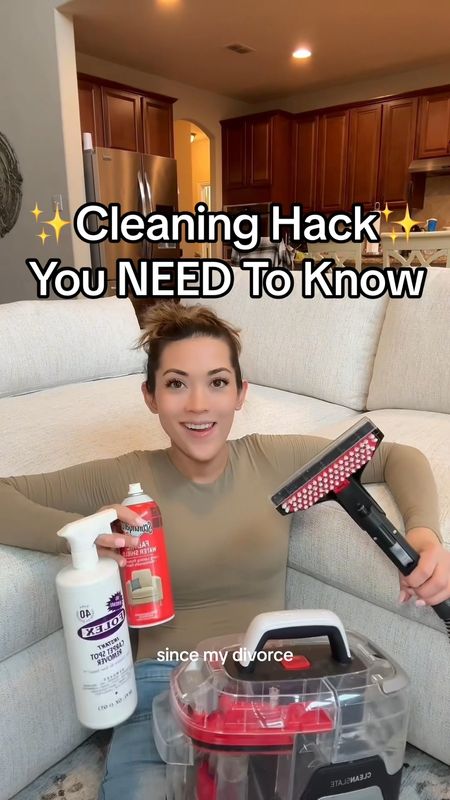 These cleaning products are NECESSARY for keeping my white couch WHITE. The Hoover spot cleaner and the Little Green Bissel are BOTH amazing! Linked both so you can see if either are on sale. #cleaning #cleaningproducts #momlife #clean 