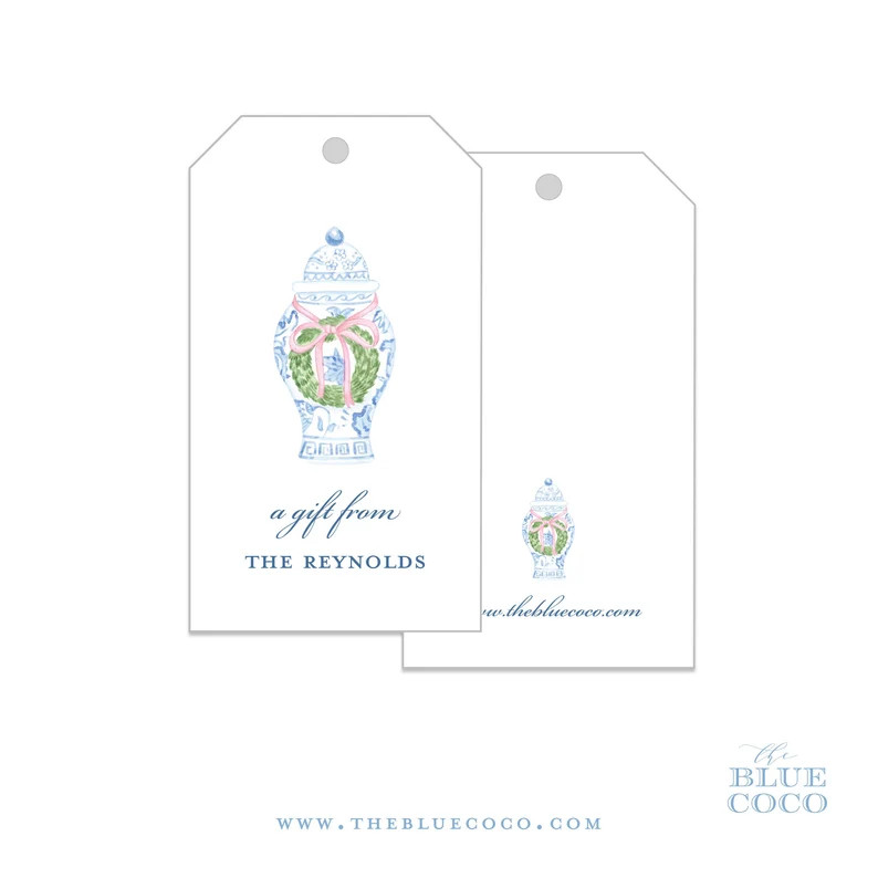 Wreath Ginger Jar  Gift Tags | Set of 16 | Etsy (US)