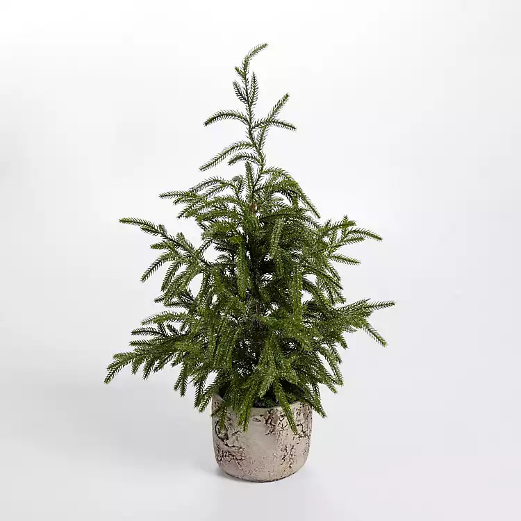 Norfolk Flocked Potted Mini Christmas Tree, 23 in. | Kirkland's Home