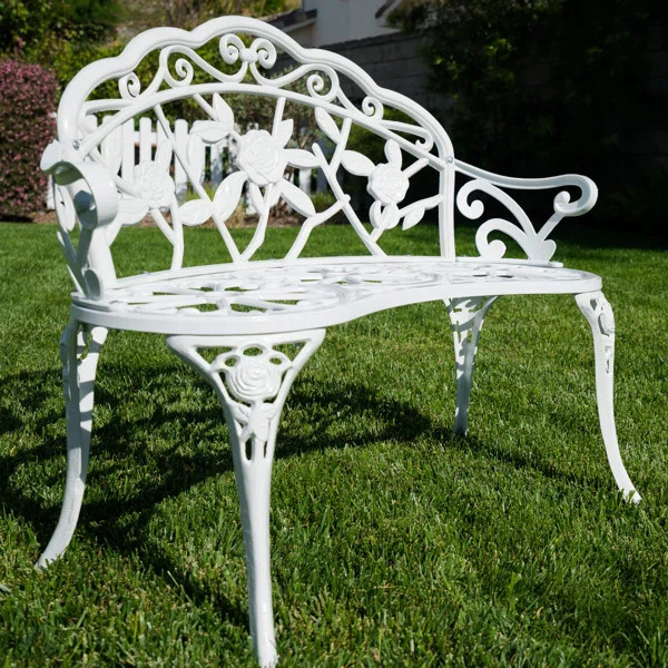 Larue Rose Iron Garden Bench | Wayfair North America