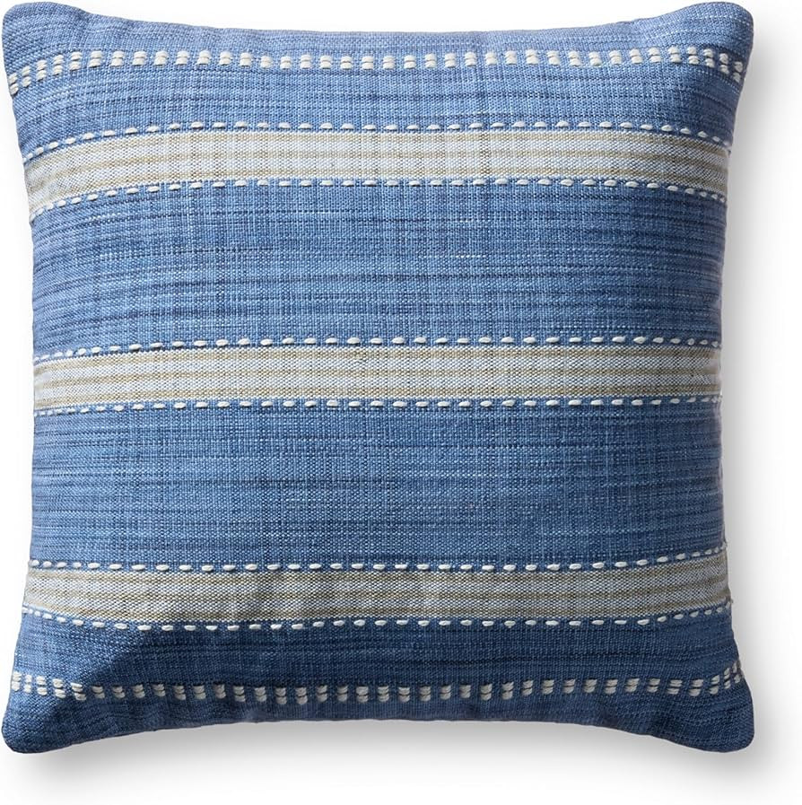 Loloi Magnolia Home by Joanna Gaines Dennis Collection PMH0074 Blue 18'' x 18'' Cover w/Poly Pill... | Amazon (US)