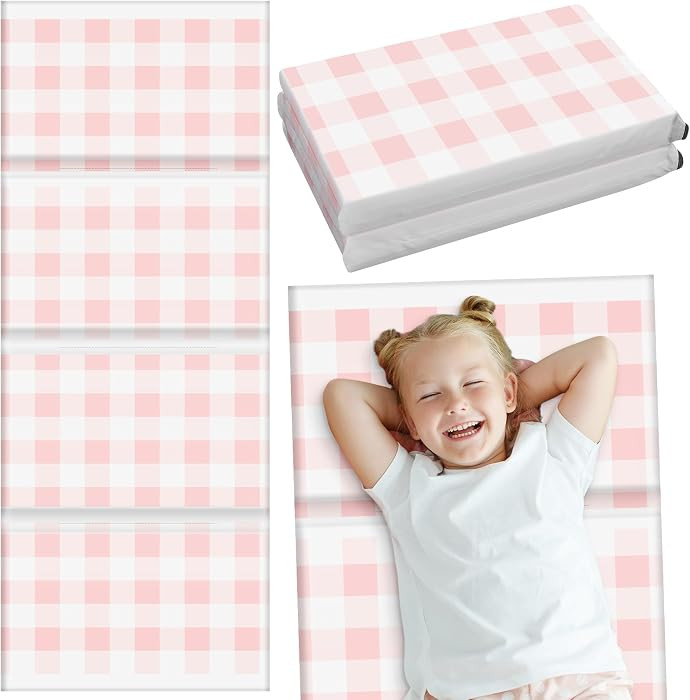 Shellwei Vinyl Nap Mat Kid Preschool Daycare Sleep Mat,Light Pink White | Amazon (US)
