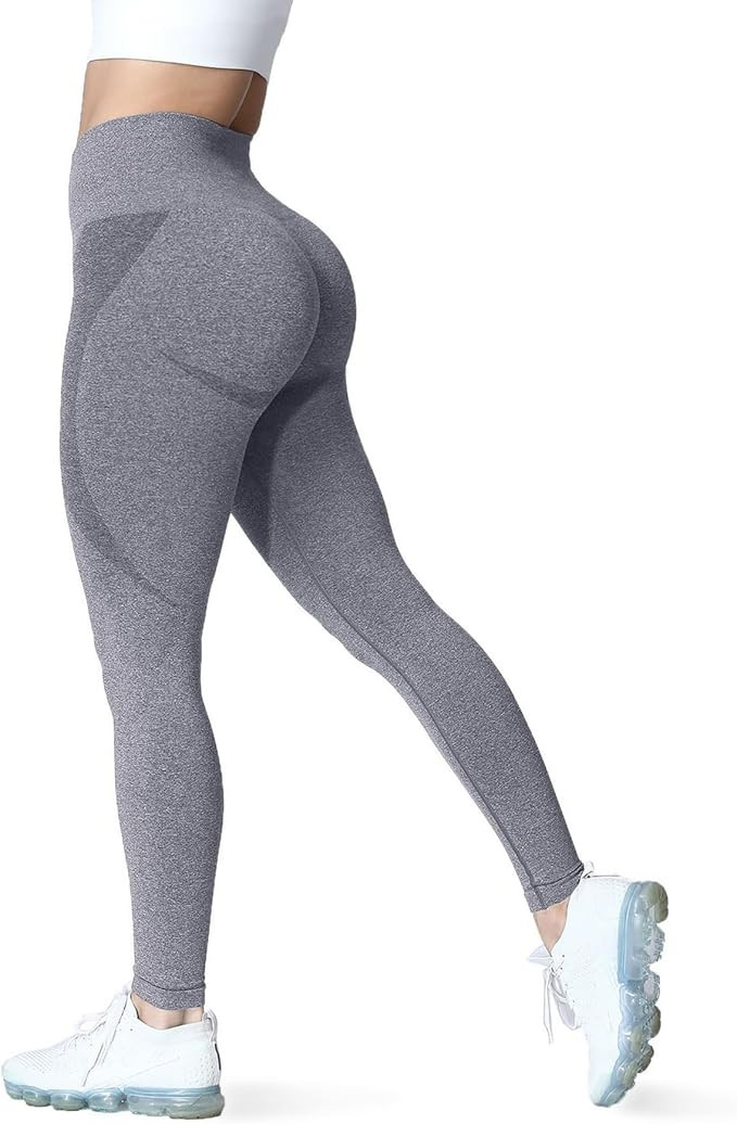 Aoxjox Workout Seamless Leggings for Women Smile Contour High Waisted Athletic Yoga Pants Tights ... | Amazon (US)