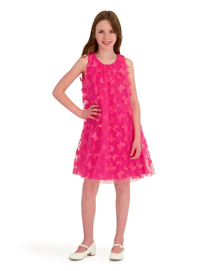 Kensie Girl Sleeveless 3D Butterfly Mesh A Line Dress, Sizes 4-16 | Walmart (US)