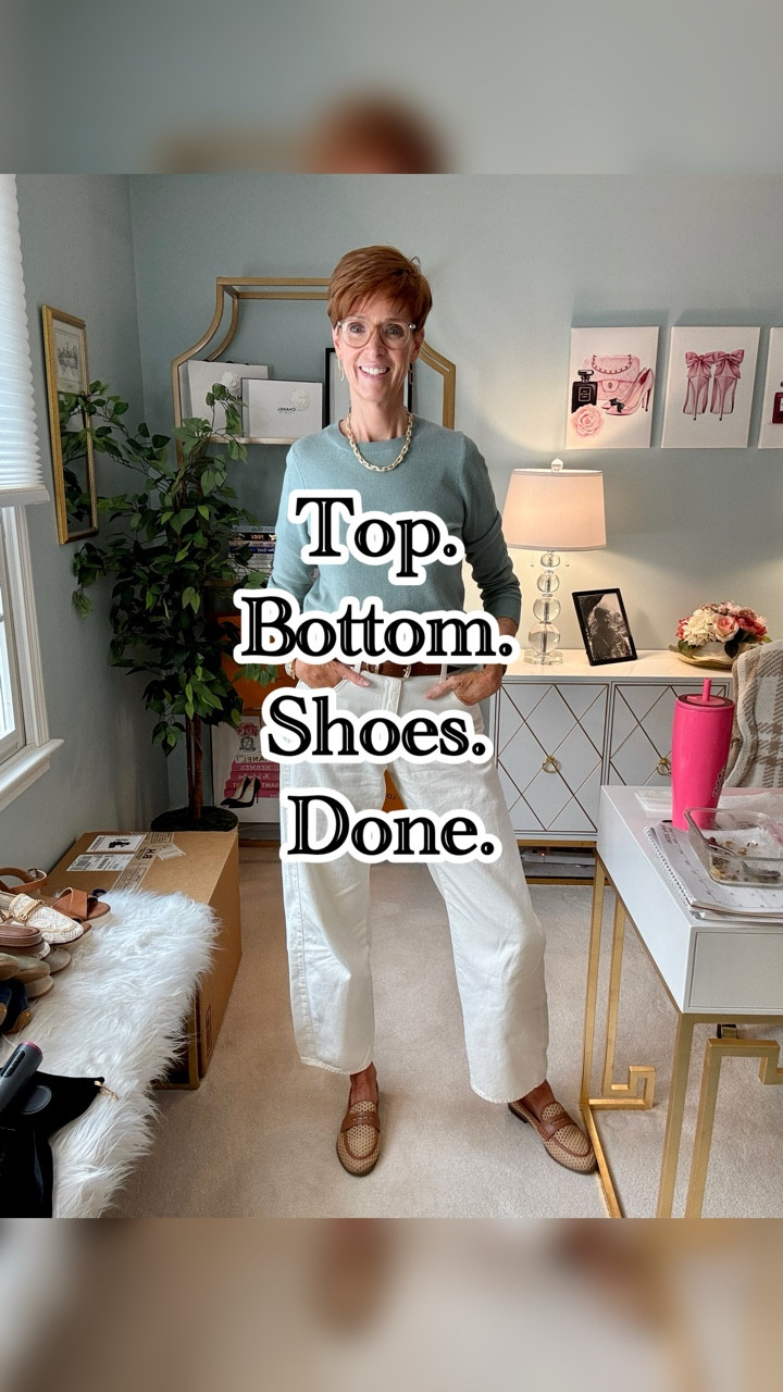 Sometimes the best outfit formula is also the simplest.

Want the links? Like, Follow & Comment SHOP and I’ll send links right to your DM.

A soft sweater, a great pair of jeans, the right shoes, and a few accessories can do a lot of heavy lifting without making an outfit feel overthought. 

Today’s look came together with a sage green crewneck sweater, cream barrel jeans, brown loafers, a brown belt, and simple gold jewelry — easy pieces, but together they feel polished, classic, and wearable in real life.

I think a lot of us are told we need more to make an outfit interesting, when usually we just need the right pieces working together. 

Save this for the next day you want to look pulled together without doing the most, and send it to a friend who loves timeless everyday style.

If this found you at the right time, you’re exactly who I create for. Come along for timeless outfits, tall-friendly finds, and everyday style that actually works.

#ClassicEverydayStyle�#OOTDReel�#WomenOver40Style�#TallWomenStyle

#LTKootd #LTKTall #LTKOver40