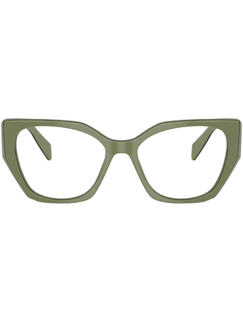 Prada Eyewear oversize-frame glasses - Green | Farfetch Global