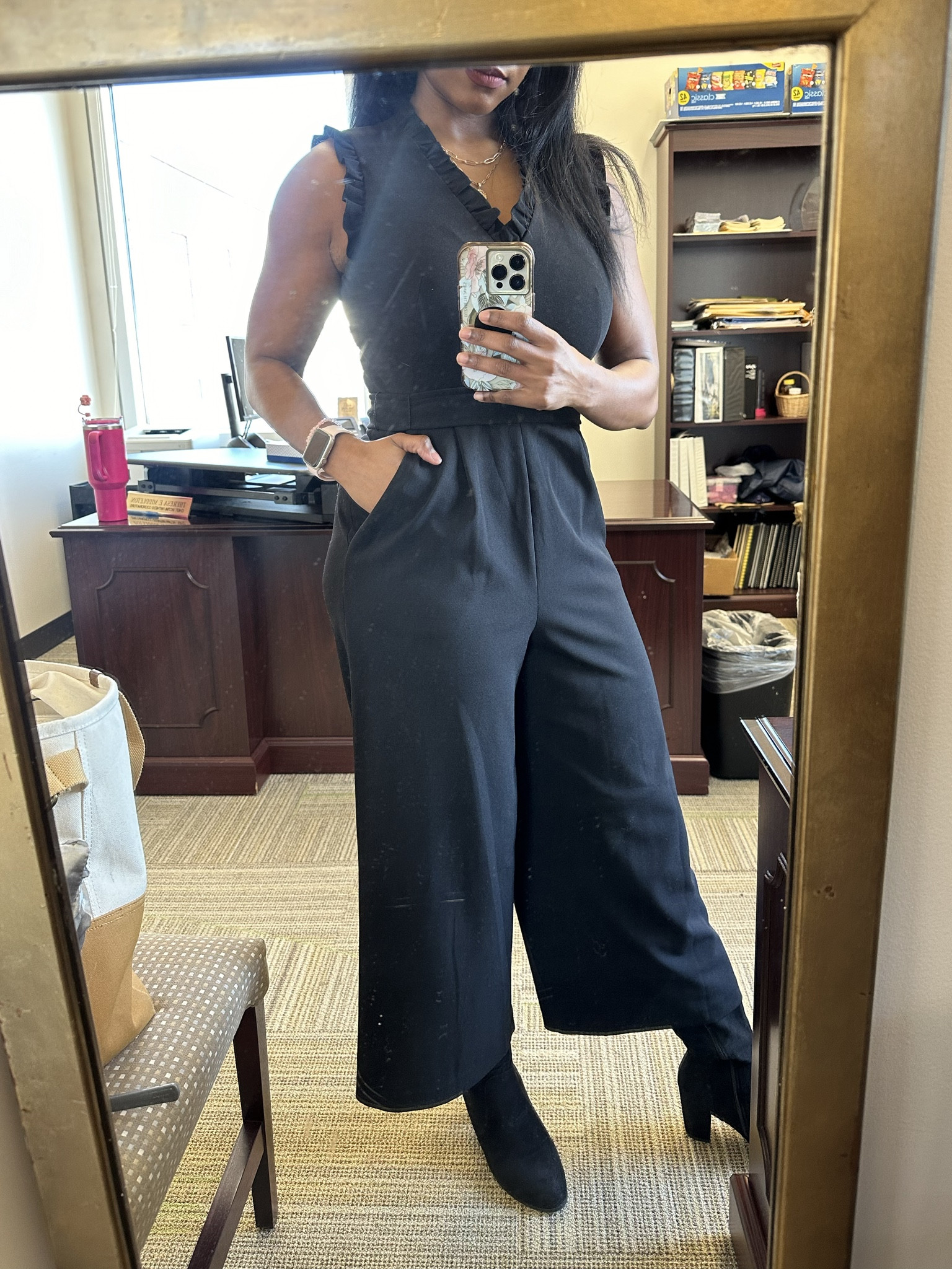 I found some dupes for this black Calvin Klein jumpsuit since it’s an old closet favorite 

Black jumpsuit 
Black straight leg jumpsuit 
Black v neck jumpsuit 
Black boots 
Black over the knee boots 

#LTKworkwear #LTKstyletip #LTKSeasonal
