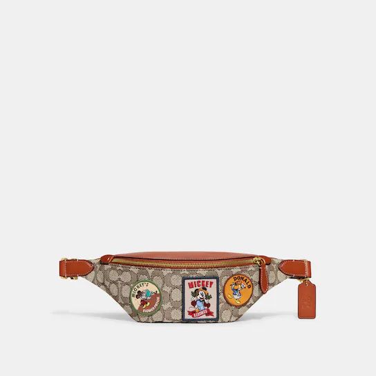 Disney X Coach Charter Belt Bag 7 In Signature Textile Jacquard With Patches | Coach (US)