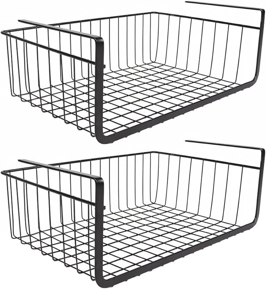 2 Stück Schrankkörbe Aufbewahrung Hängekorb Metall Schwarz für Küche, Speisekammer, Büro, B... | Amazon (DE)
