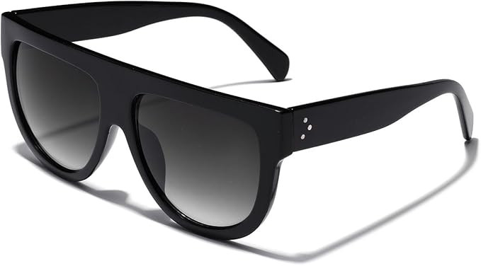 Women's Oversized Flat Top Fashion Sunglasses Trendy Big Square Designer Retro Shades | Amazon (US)