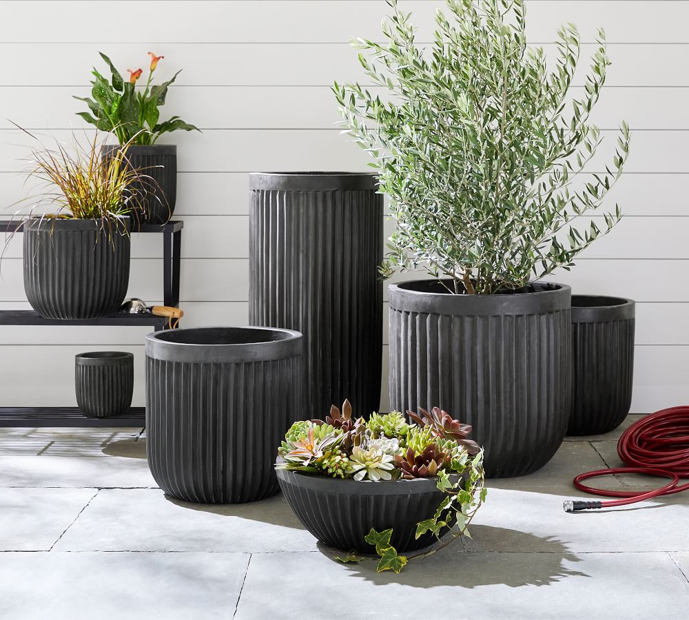 Concrete Fluted Planters | Pottery Barn (US)