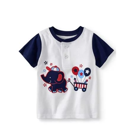 Baby Boy Short Sleeve Graphic Henley T-shirt | Walmart (US)