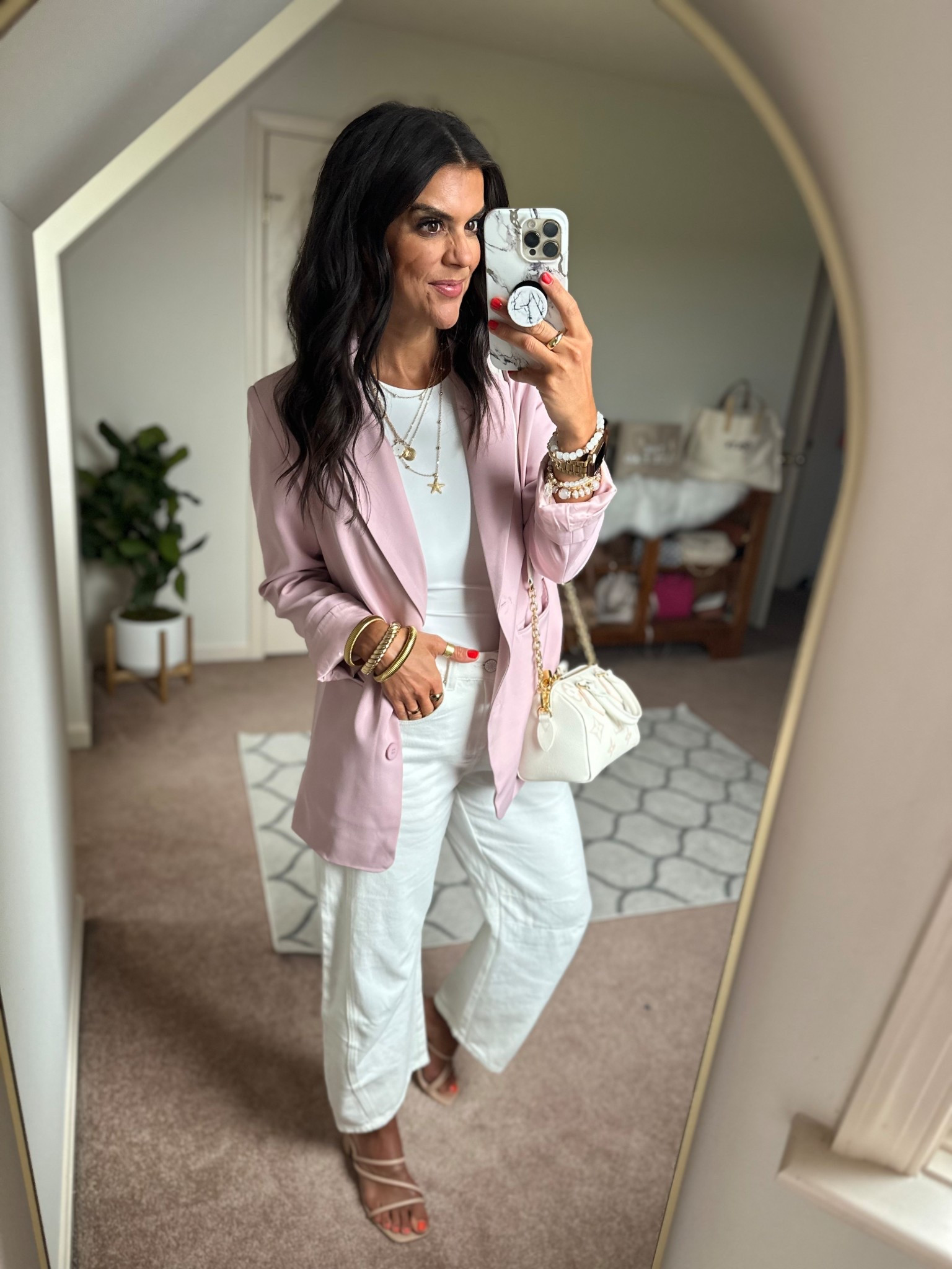 Sized up to a medium in blazer for an oversized fit Tank and Jeans size small

#LTKSeasonal #LTKFindsUnder100