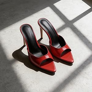 Amazon.com | XUNHGAXE Mules Pointed Open Toe High Heels for Women Slip on Heeled Sandals Summer C... | Amazon (US)