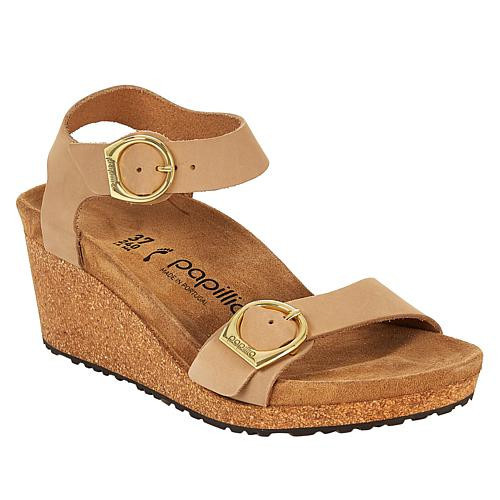 Papillio by Birkenstock Soley Leather Wedge Sandal - Orange - 11/11.5 | HSN