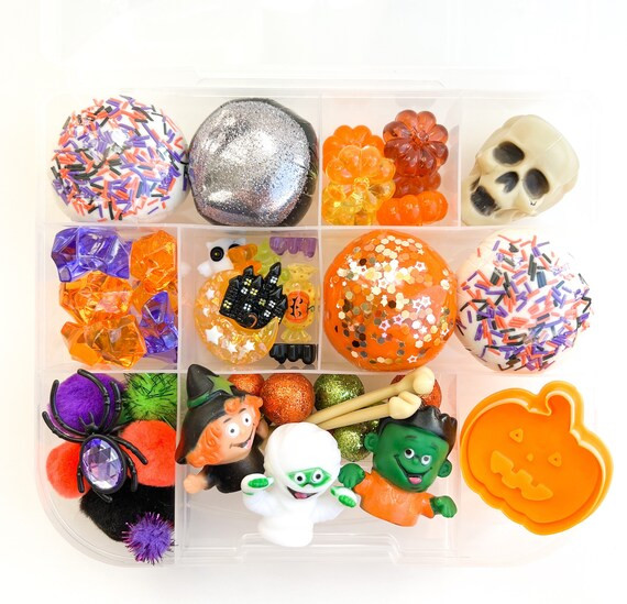 Halloween Night Signature Fall Play Dough Sensory Kit, Halloween Playdough Kit, Fall Busy Box, Bo... | Etsy (US)