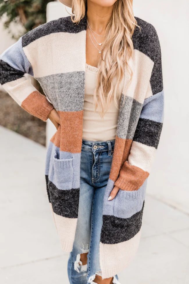 Not Too Late For Love Multicolor Colorblock Cardigan | The Pink Lily Boutique