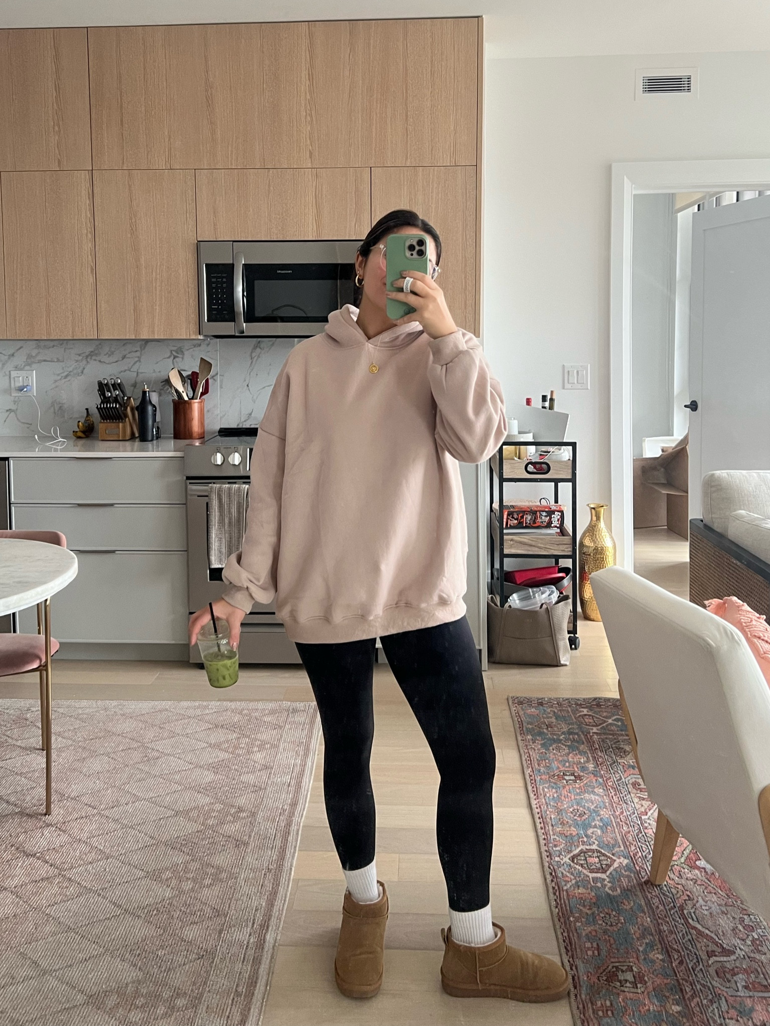 Comfy everyday outfit: amazon oversized hoodie under $40 (true to size oversized, M) aerie real me leggings (absolute faves, M), ugg ultra mini amazon lookalike (TTS), with ankle socks 

Amazon finds, amazon outfit, wfh outfit, comfy outfit, comfy vibes 

#LTKfit #LTKFind 

#LTKshoecrush