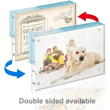 Acrylic Picture Frame 4X6 Inch Frameless Clear Double Sided Picture Frame Standing Desktop Display S | Walmart (US)