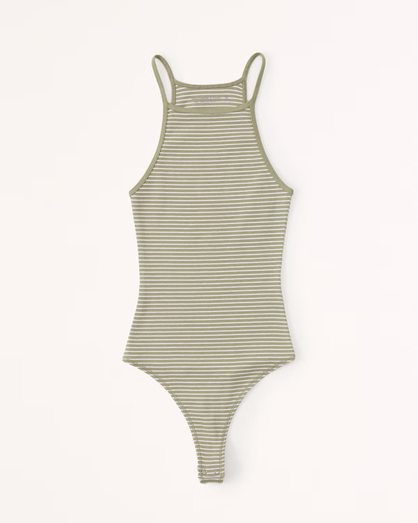 Women's Essential Ribbed Strappy Bodysuit | Women's Tops | Abercrombie.com | Abercrombie & Fitch (US)