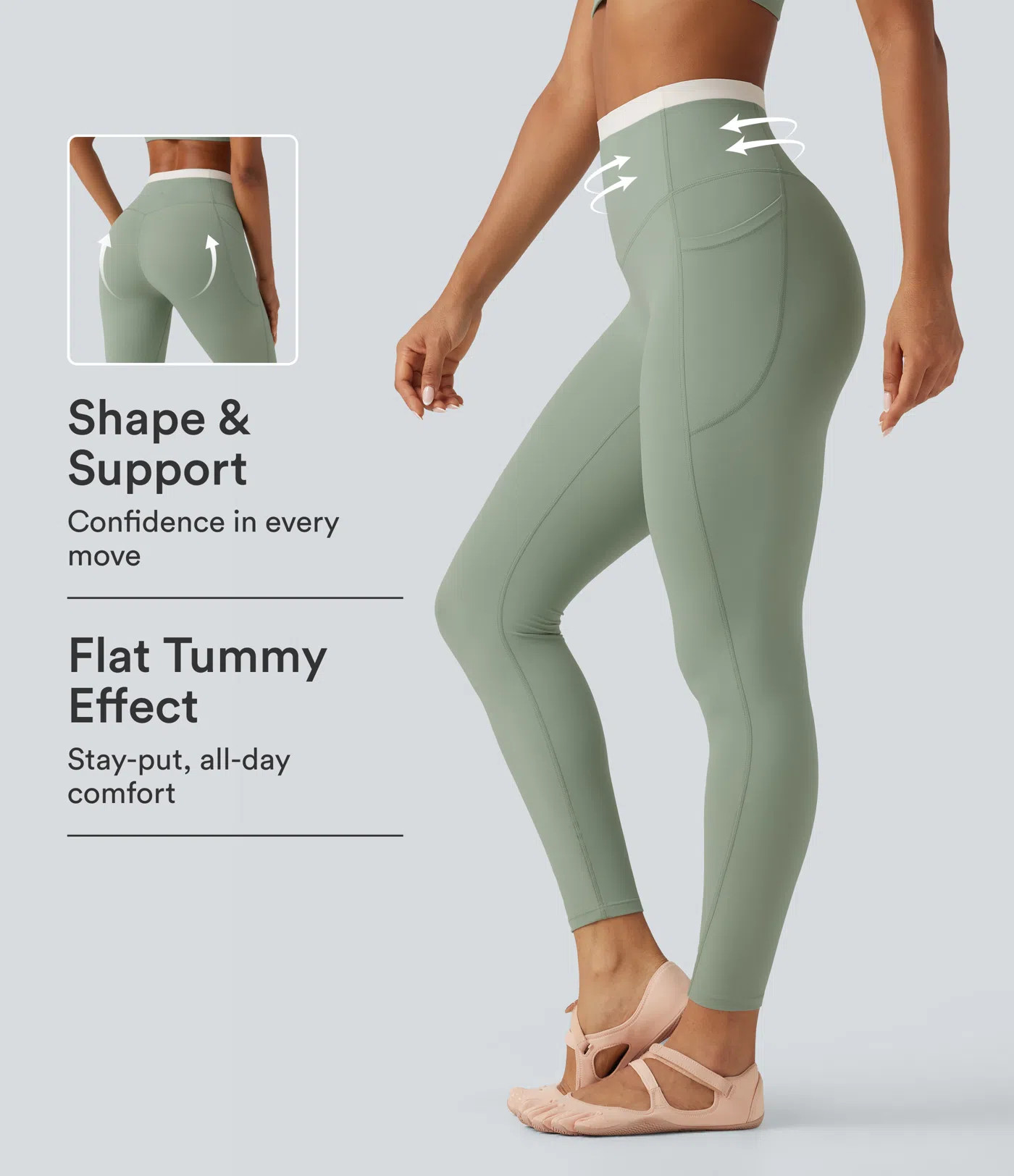 Halara UltraSculpt™ High Waisted Tummy Control Color Block Skinny Yoga Leggings with Pockets | HALARA