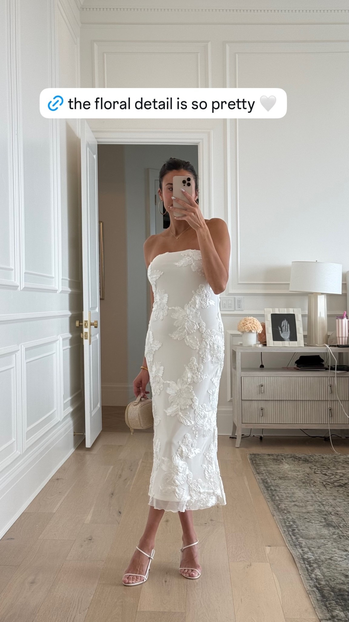 Love this white floral dress!  Wearing size small - under $50!! Comes in lots of colors 💫

Spring dress, wedding guest dress, floral dress, white dress, event dress, bridal shower dress 

#LTKWedding #LTKOver40 #LTKSeasonal