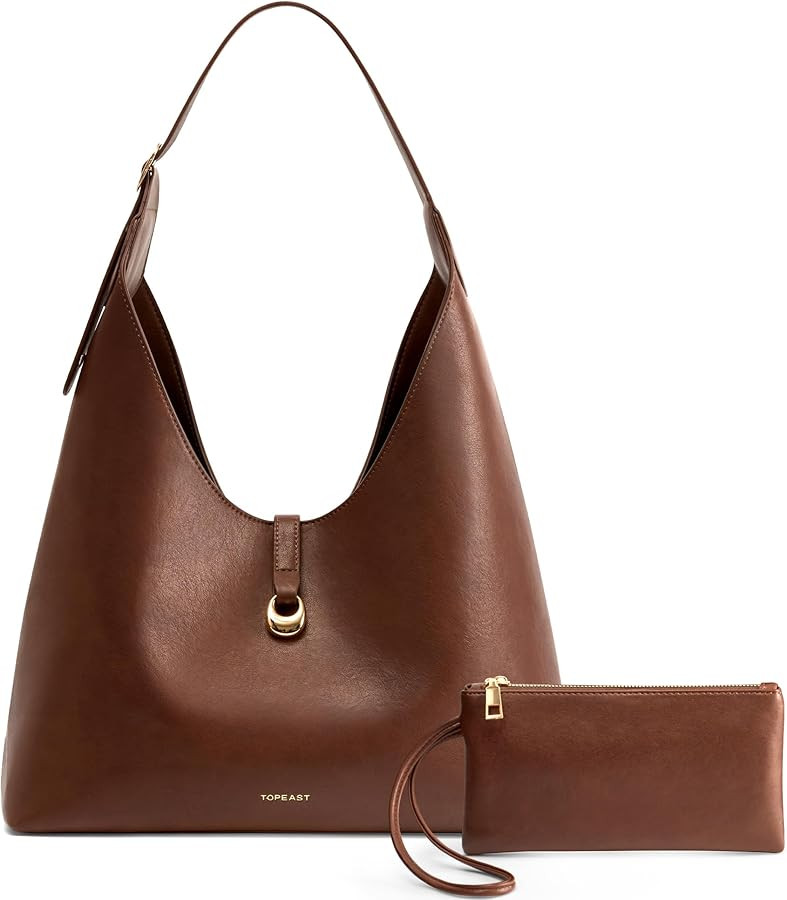 Slouchy Hobo Bags for Women, Large Shoulder Handbag with Wallet,Chic PU Leather Designer Crescent... | Amazon (US)