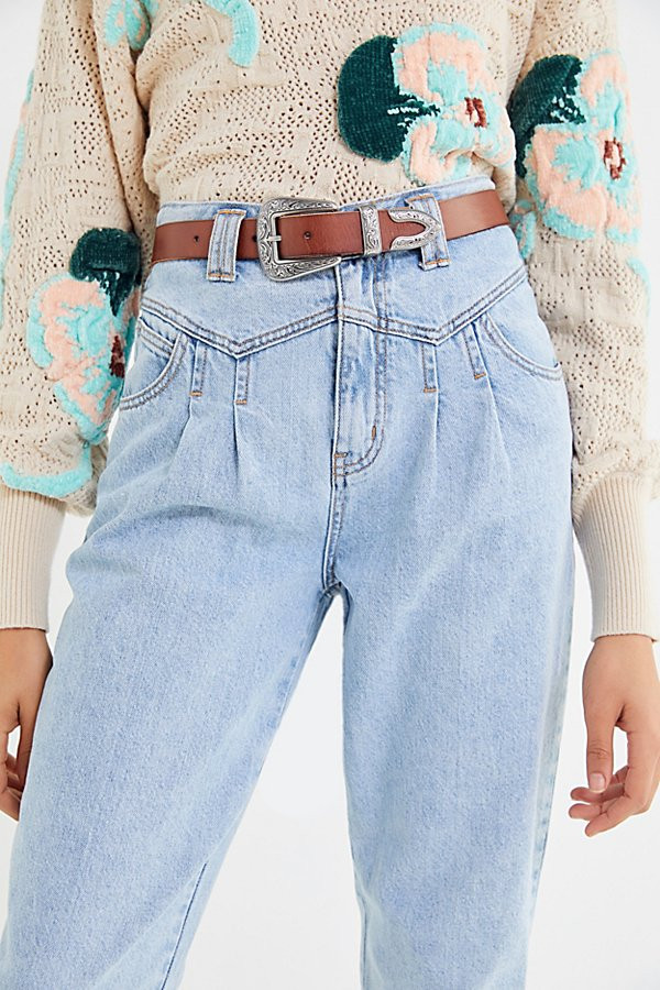 Ecote Metal-Tipped Leather Belt - Brown S at Urban Outfitters | Urban Outfitters (US and RoW)