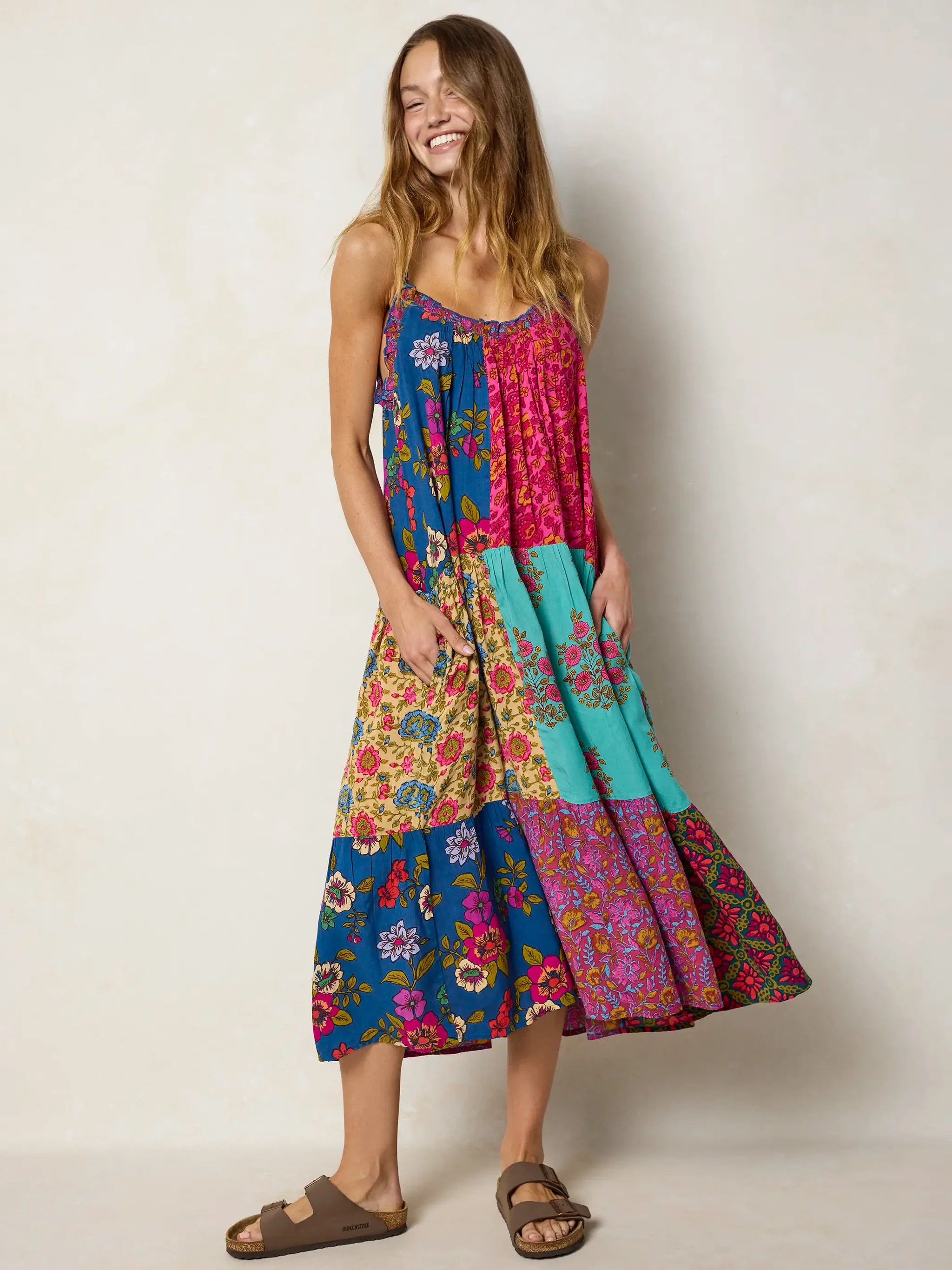 Harley Patchwork Midi Dress | Natural Life
