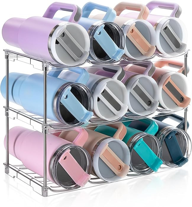 Larger Water Bottle Organizer for Stanley 40 oz Tumbler, Stackable Water Bottle Holder Rack for C... | Amazon (US)