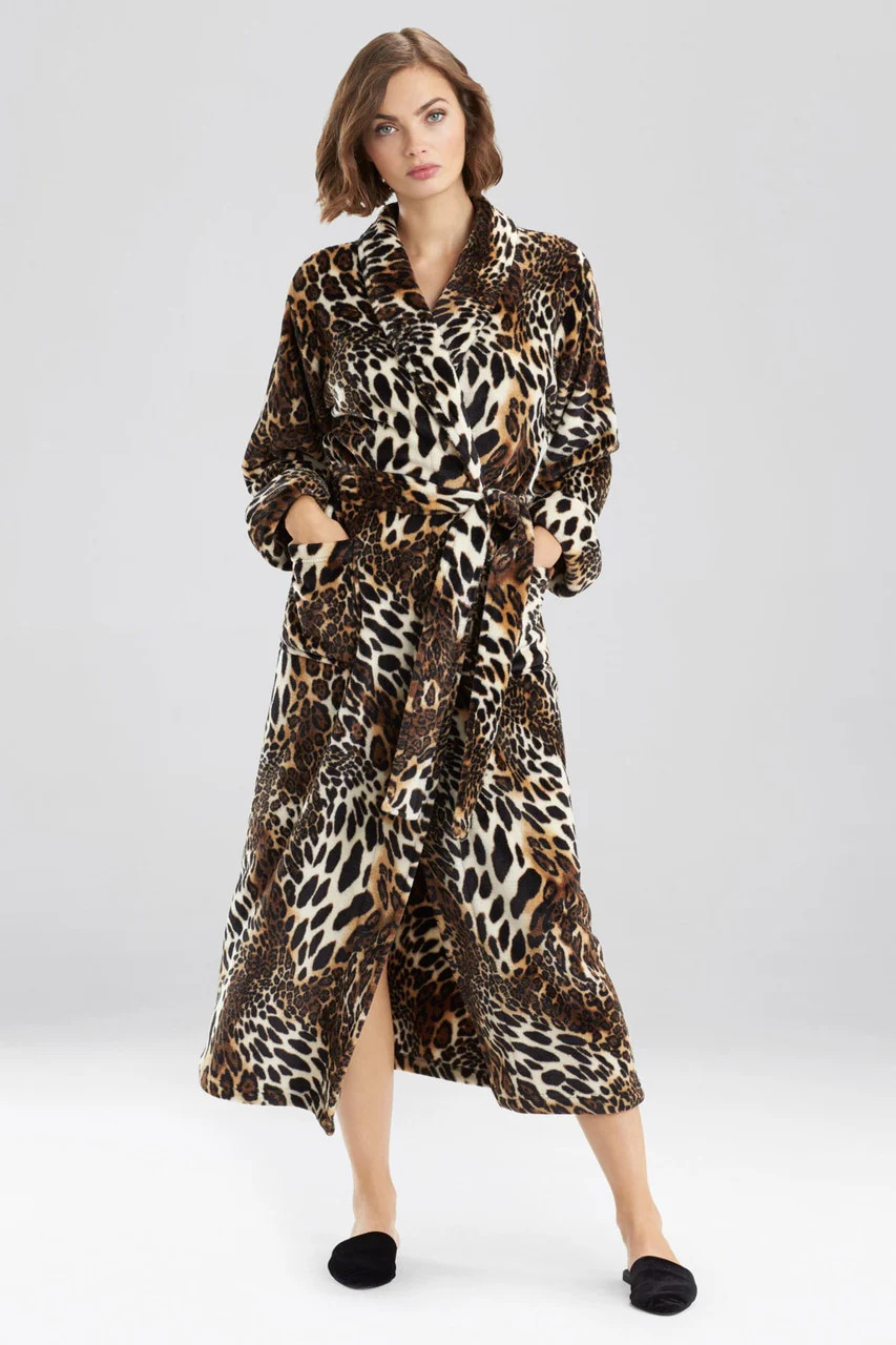 Buy Plush Leopard Robe in Chestnut Online | NATORI | Natori
