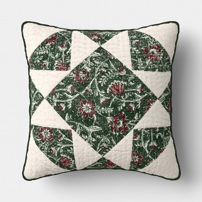 Holiday Patchwork Pillow Evergreen - Threshold™ | Target