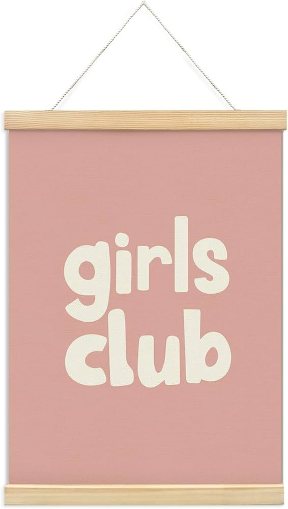 foedor Preppy Trendy Girls Club Pink Wall Art Poster Hanger Frame,Aesthetic Groovy Girls Room Bed... | Amazon (US)