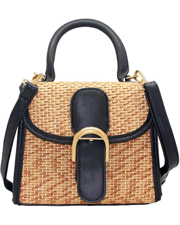 boshiho Retro Straw Woven Handbag Womens Small Cross Body Bag Shoulder Messenger Satchel | Amazon (US)