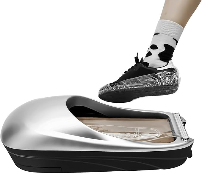 Automatic Shoe Cover Dispenser Machine with Overshoe Film – Silver, Non-Electric, Stainless Ste... | Amazon (US)