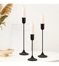 6 Pcs Black Candle Holders Set, Vintage Home Decor – Modern Taper Candlestick Holders for Weddi... | Amazon (US)