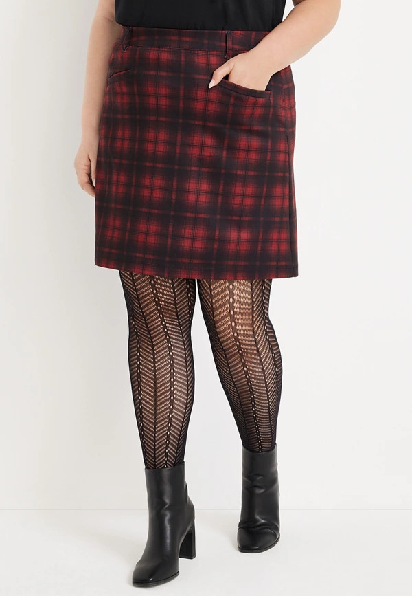 Plus Size Buffalo Plaid Skirt | Maurices