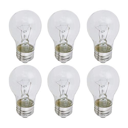 Xtricity Clear A15 Incandescent Appliance Light Bulb, 40 Watt, 2700K Soft White, E26 Medium Base, 320 Lumens, 130V (6 Pack) | Amazon (US)