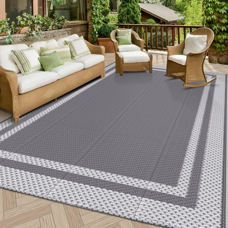 Flngr 8 x 10 ft Outdoor Rug Reversible Portable Plastic Straw Camping Rugs for Outside RV,Waterpr... | Walmart (US)