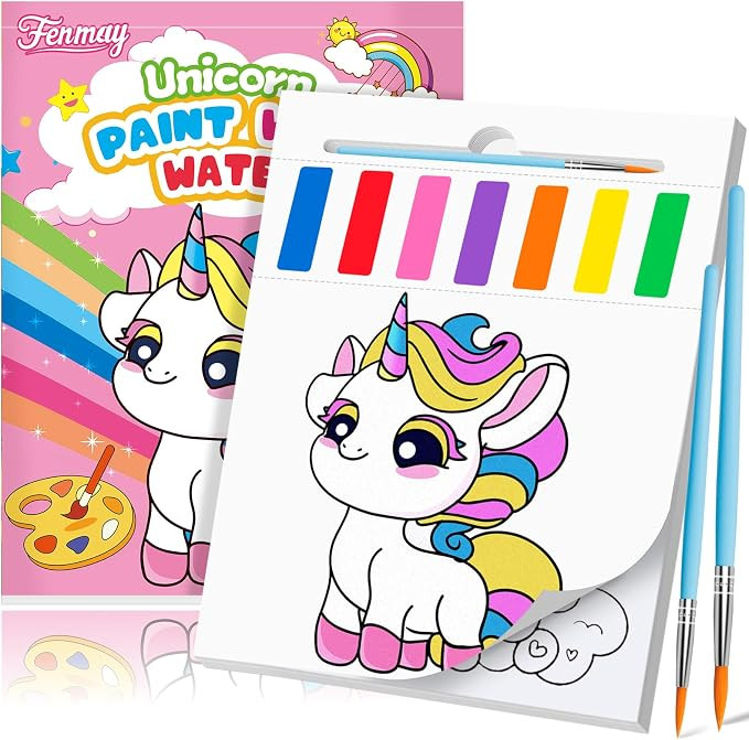 Fenmay Paint with Water Coloring Books for Kids, Mess Free Watercolor Paint Sets with 2 Premium B... | Amazon (US)