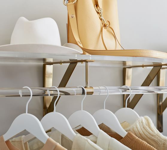 Acrylic Closet Shelf With Rail | Pottery Barn (US)