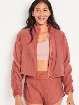 Cropped Lightweight Water-Repellent Run Jacket for Women | Old Navy (US)